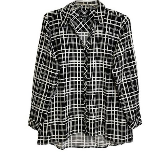 Susan Graver Weekend Petite Plaid Woven Tunic Shirt X SMALL PETITE (303) - Picture 4 of 7